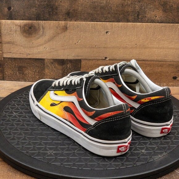 VANS OLD SKOOL FLAMES PRINT MENS ATHLETIC SHOES RETRO SNEAKERS LOW SIZE 10 - Picture 6 of 9